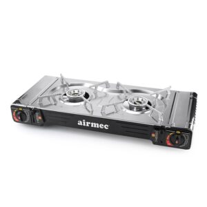 COCINA DE GAS PORTÁTIL DOBLE CARTUCHO AIRMEC 2 FUEGOS