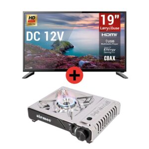 PACK TELEVISOR 19" + COCINA GAS PORTATIL INOX AIRMEC