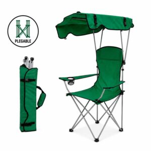 SILLA DE CAMPING PLEGABLE CON TECHO DONNA GARDEN VERDE